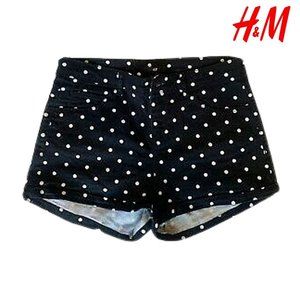 H&M Women's High-waisted Polka Dot Folded Hem Shorts